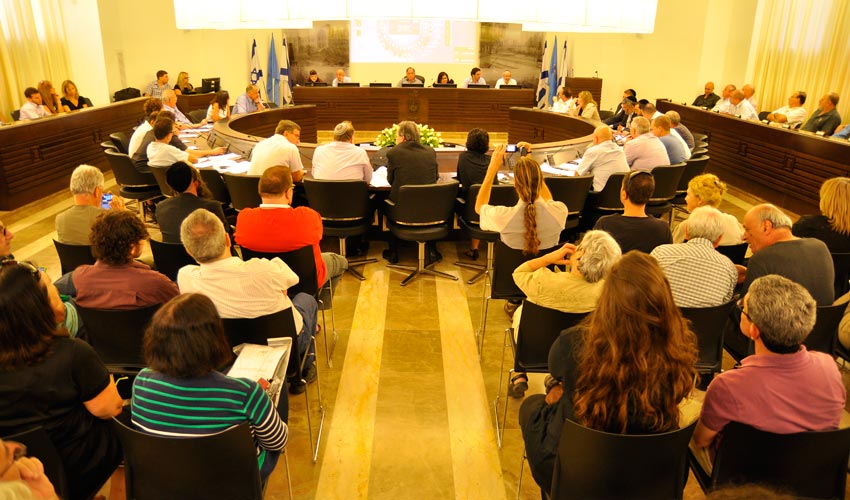 מועצת העיר חיפה (צילום: אריאל מזרחי)