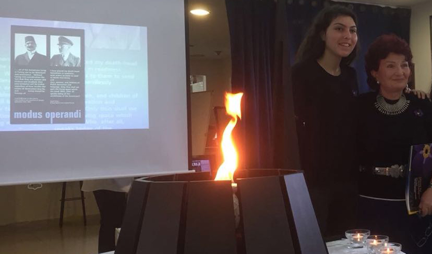 טקס יום השואה הארמנית (צילום: מרכז חינוך ליאו באק)