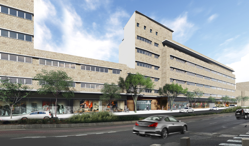 הקמפוס של האוניברסיטה הפתוחה, מבט מרחוב העצמאות (הדמיה: משרד י.י. גרנות אדריכלים)