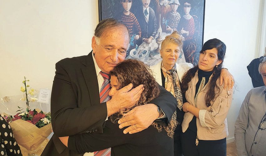 יונה יהב ובני משפחתו בטקס הפרידה מעיריית חיפה