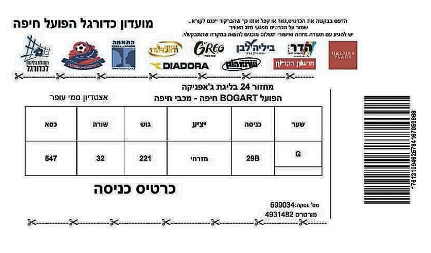 כרטיס כניסה לדרבי. הפועל נהנתה מהעמלות