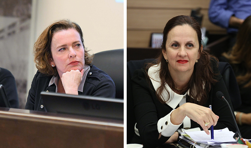 המשנה ליועצת המשפטית לממשלה דינה זילבר וראש העיר עינת קליש רותם (צילומים: אמיל סלמן, ראובן כהן)