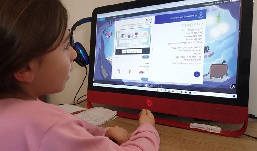 למידה במערכת מקוונת בצל הקורונה (צילום: בית הספר נאות פרס)