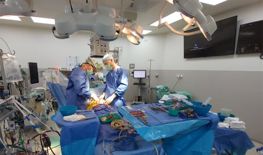 ניתוח לב בקריה הרפואית רמב"ם, הבוקר (צילום: דוברות הקריה הרפואית רמב"ם)