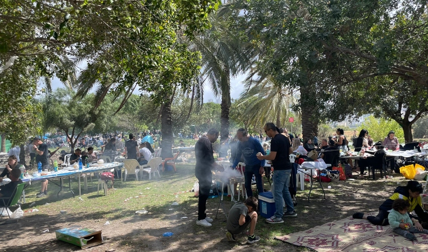 חוגגים בפארק הקישון (צילום: ראובן כהן, דוברות עיריית חיפה)
