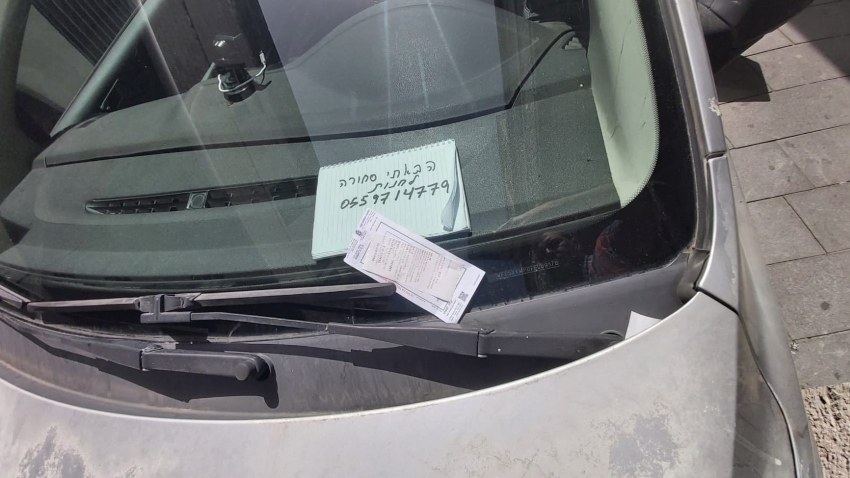 דוח על שמשת הרכב (צילום: דריה בלאז)