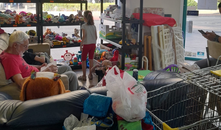 מרכז הסיוע לפליטים מאוקראינה (צילום: דריה בלאז)