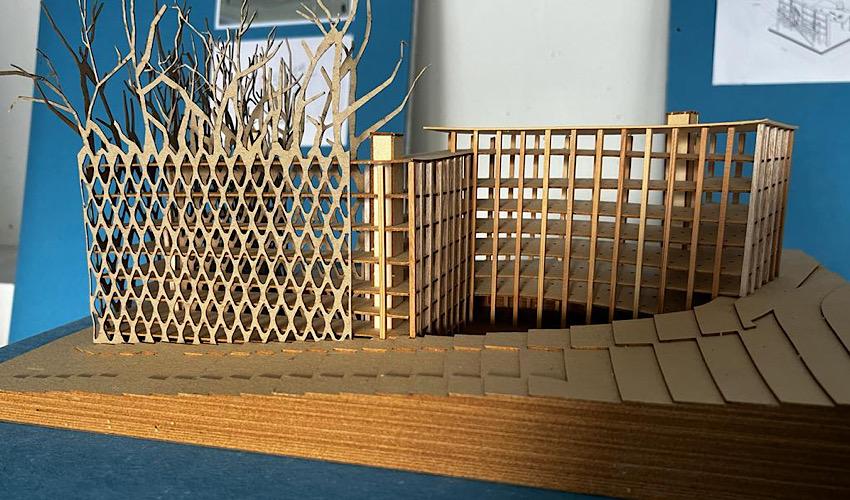 עבודה מתוך התערוכה "Haifa Re-imagined" (צילום: עינב שחורי, המחלקה לשימור בעיריית חיפה)