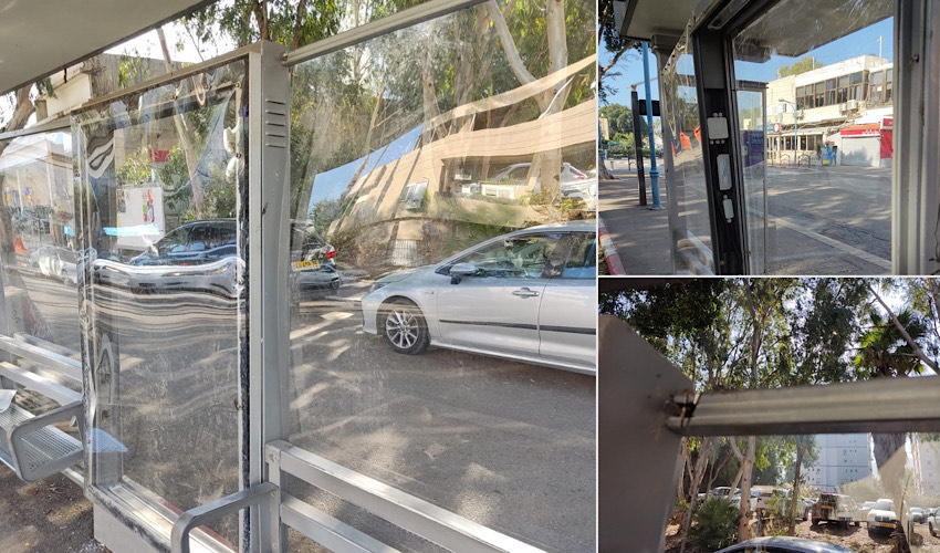 תחנת האוטובוס ברחוב העלייה השנייה בבת גלים לאחר הטיפול (צילומים: יובל בוסין)