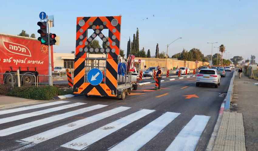 העבודות בכביש יגאל ידין (צילום: חנ"י)