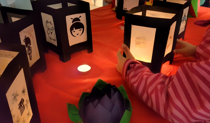 סדנת פנסים יפניים במוזיאון טיקוטין (צילום: ג'ני כצנר)