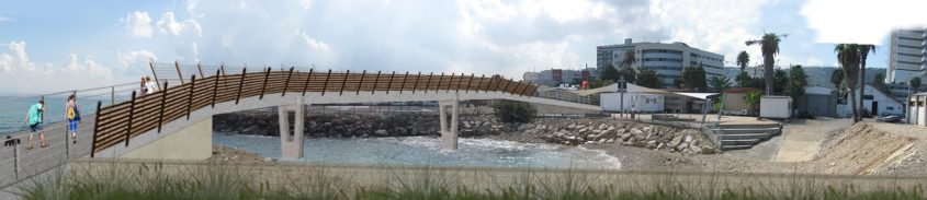 הגשר החדש בטיילת הבה"ד (הדמייה "גרינשטיין-הרגיל אדריכלות נוף")