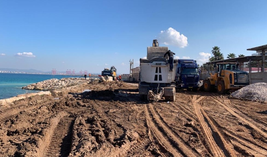 העבודות על השלב השני של טיילת הבה"ד (צילום: חברת יפה נוף)