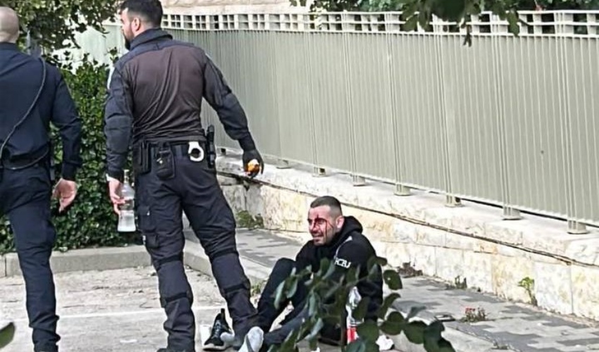 אוהד פצוע בחניון הקסטרא (צילום: מתוך הרשתות החברתיות, אישור שימוש לפי סעיף 27א)