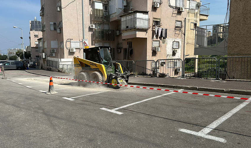 העבודות ברמת ויז'ניץ (צילום: ראובן כהן, דוברות עיריית חיפה)