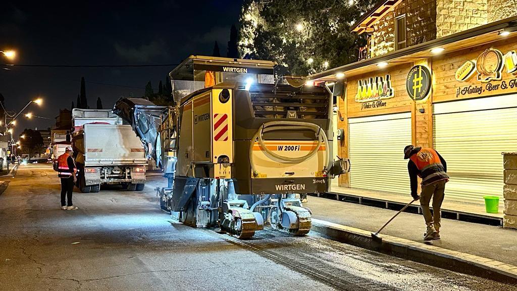 עבודות השיקום ברחוב אלנבי (צילום: דוברות עיריית חיפה)