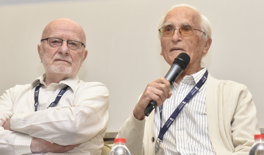 פרופ' מחקר יעקב זיו (מימין) עם פרופ' אברהם למפל (צילום: דוברות הטכניון)