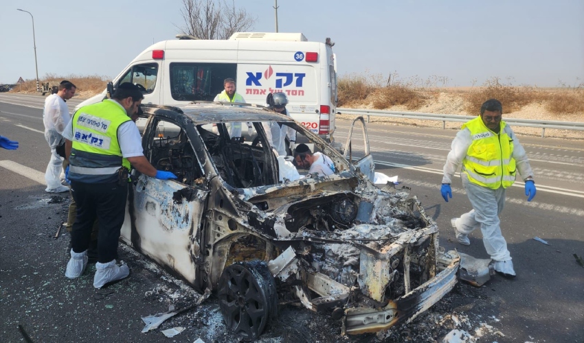 ישראל רביבו ומתנדבי זק"א נוספים אוספים ממצאים בדרום (צילום: דוברות זק"א)