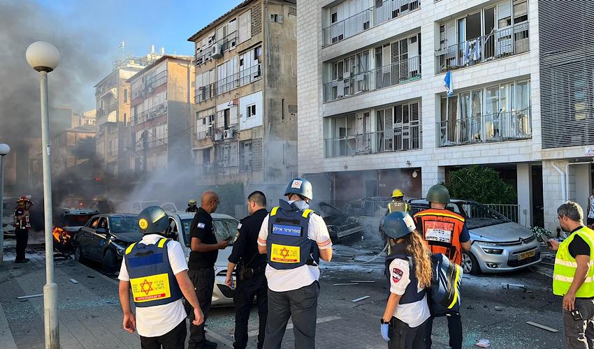 נפילת רקטה בישראל (צילום: תיעוד מבצעי מד"א)