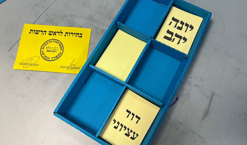 פתקי ההצבעה בסיבוב השני (צילום: חגית הורנשטיין)