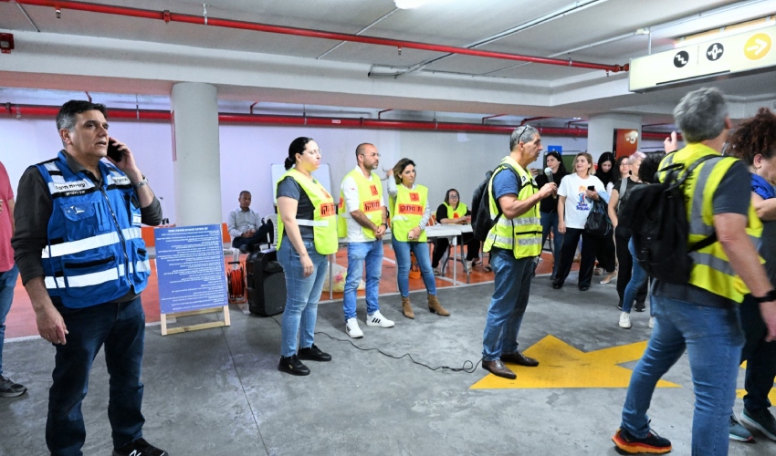 תרגיל ההיערכות העירוני (צילום: ראובן כהן דוברות עיריית חיפה)