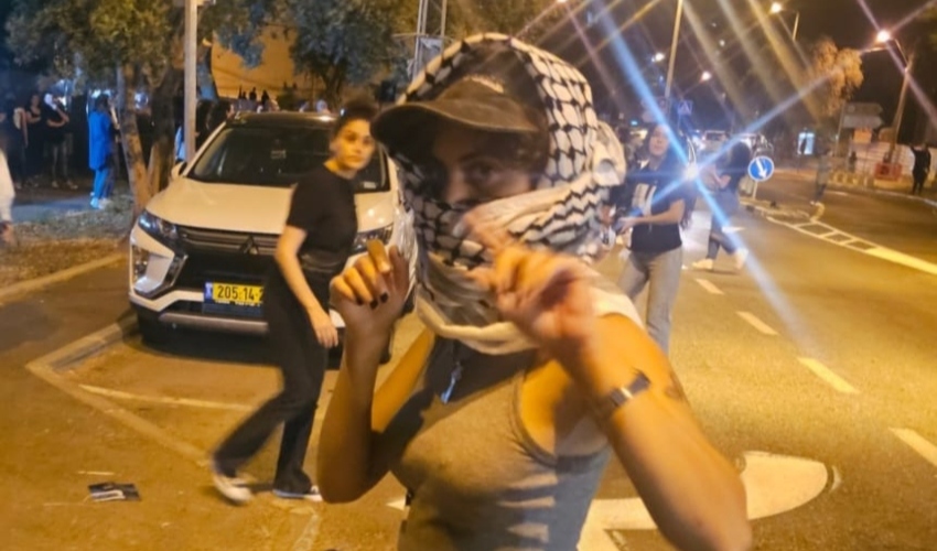 הפרות סדר בחיפה (צילום: דוברות המשטרה)