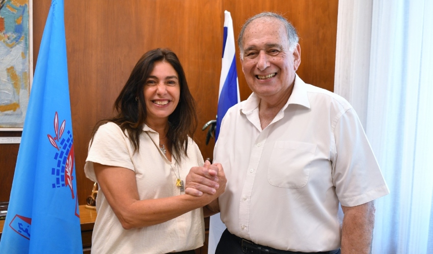 יונה יהב ומירי רגב (צילום: ראובן כהן, דוברות עיריית חיפה)