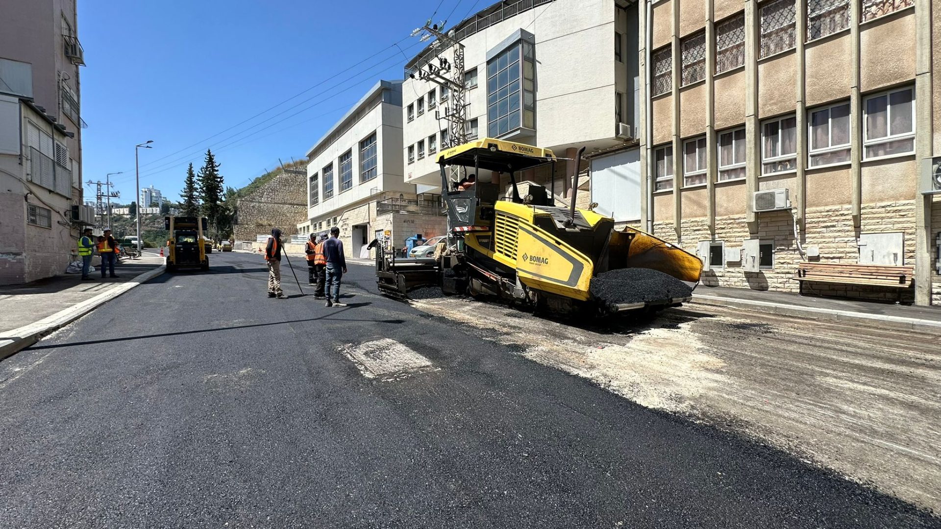 שיקום כביש (צילום: ראובן כהן, דוברות עיריית חיפה)