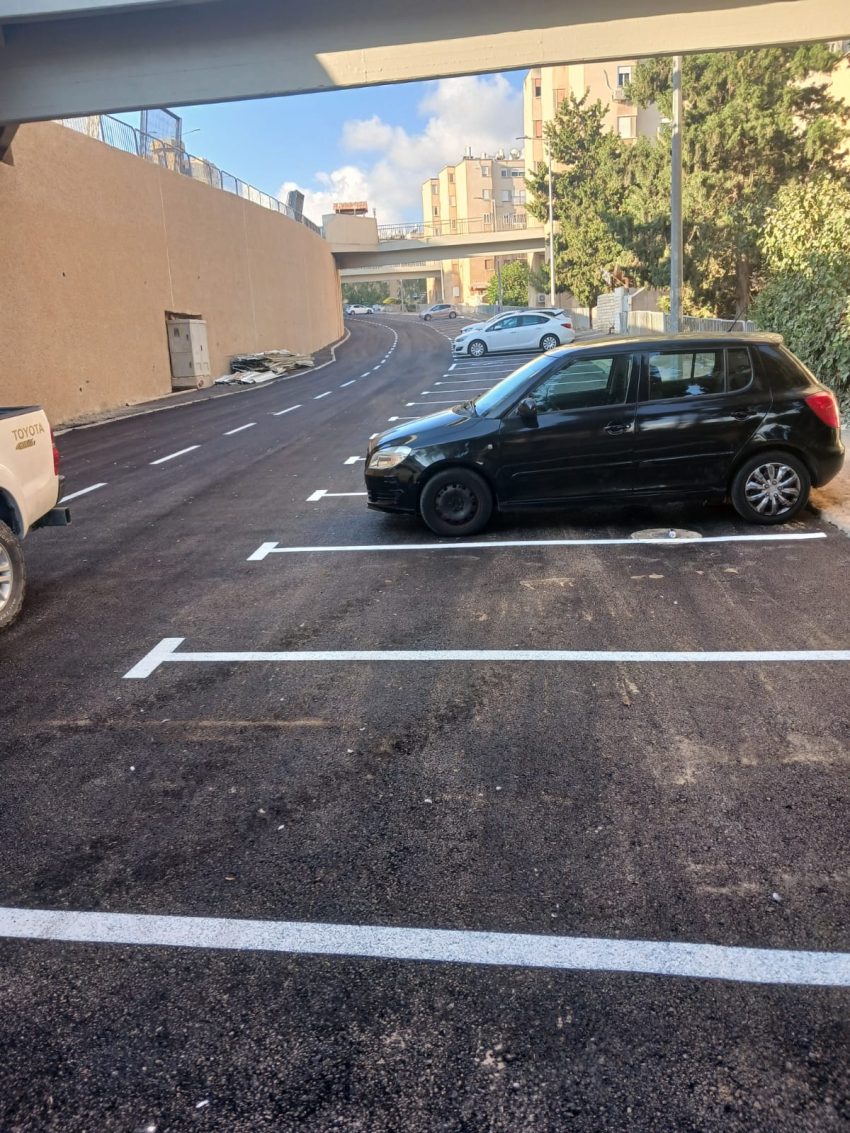 מפלס החניה התחתון בדרך יד לבנים (צילום: דוברות עיריית חיפה)