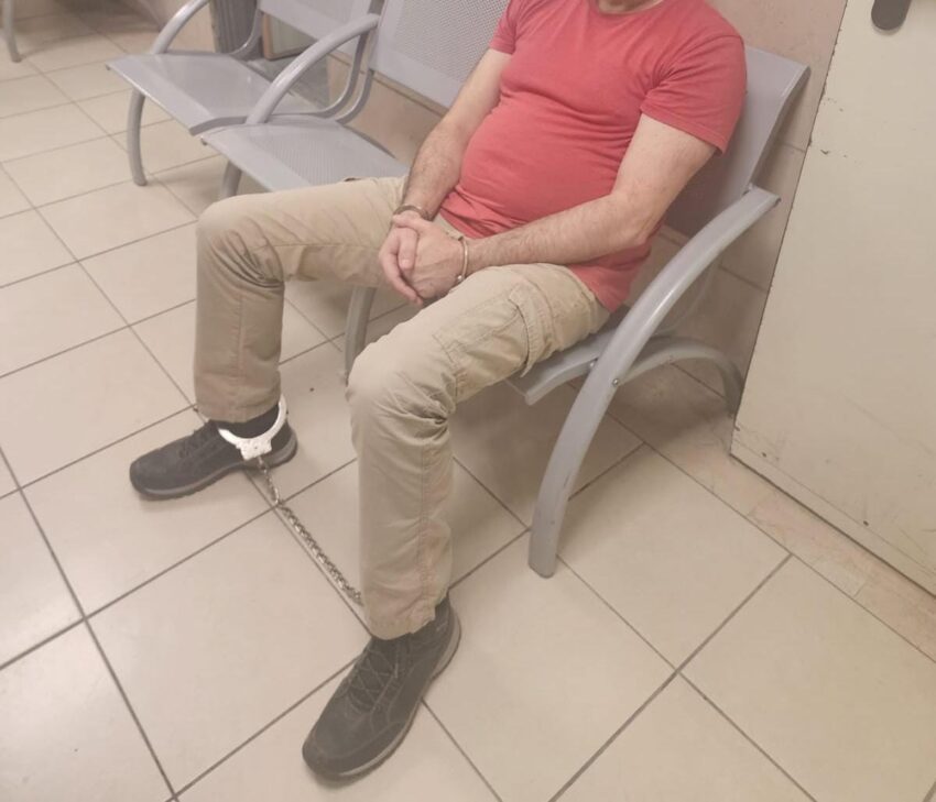 מפר הסדר שנעצר (צילום: דוברות המשטרה)