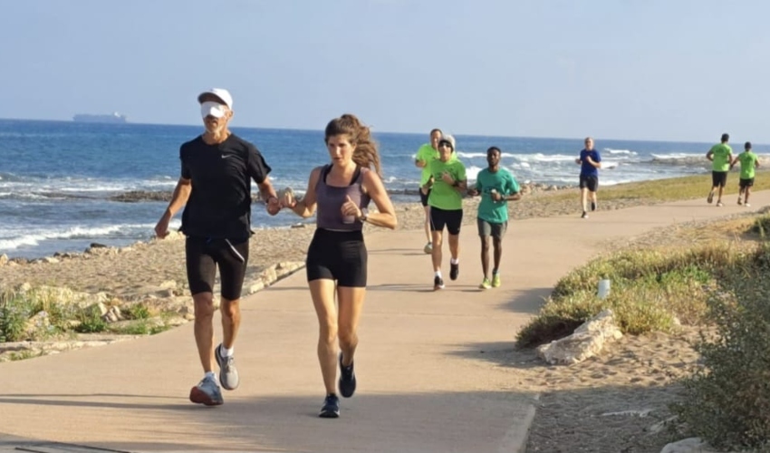 מירוץ לבעלי לקויות ראייה (צילום: דוברות עיריית חיפה)