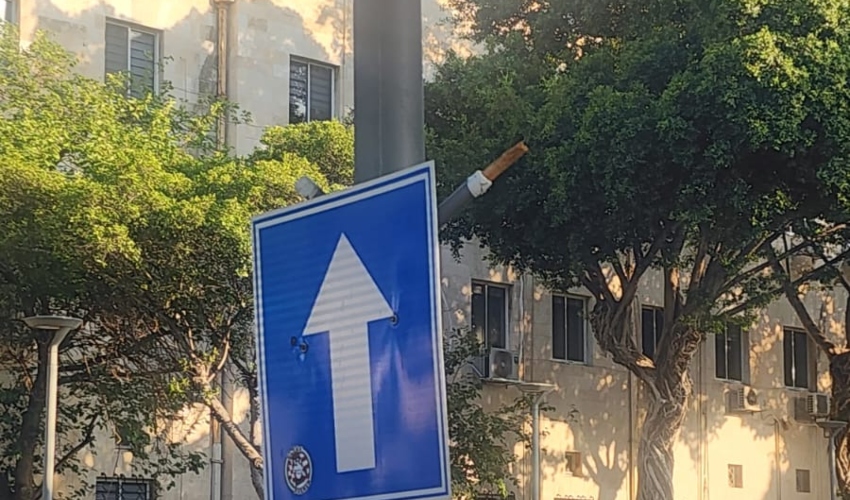 דגלי גאווה שנתלשו סמוך לבניין העירייה (צילום: דוברות עיריית חיפה)