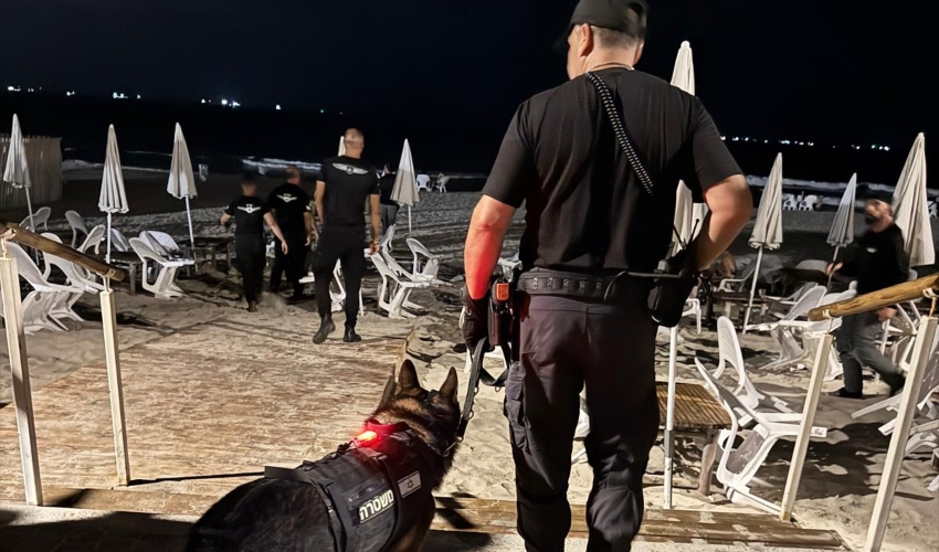 מבצע האכיפה בחוף קרית חיים (צילום: דוברות עיריית חיפה)