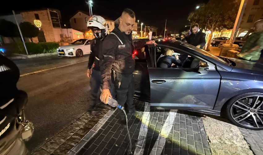 מבצע האכיפה בשדרות בן גוריון (צילום: ראובן כהן, דוברות עיריית חיפה)