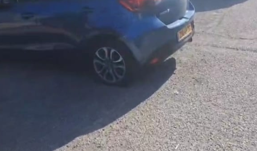 רכב מפונצ'ר בקרית שמואל (צילום: שימוש לפי סעיף 27א' לחוק זכויות יוצרים)