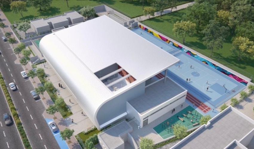 אולם הספורט החדש בנאות פרס (הדמיה: יפה נוף)