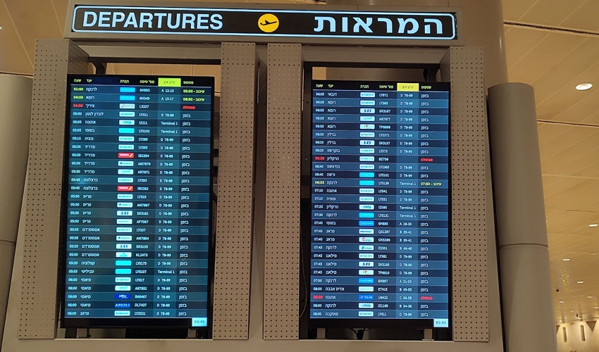 לוח ההמראות בנתב"ג (צילום: NataliyaPylayeva/depositphotos.com)