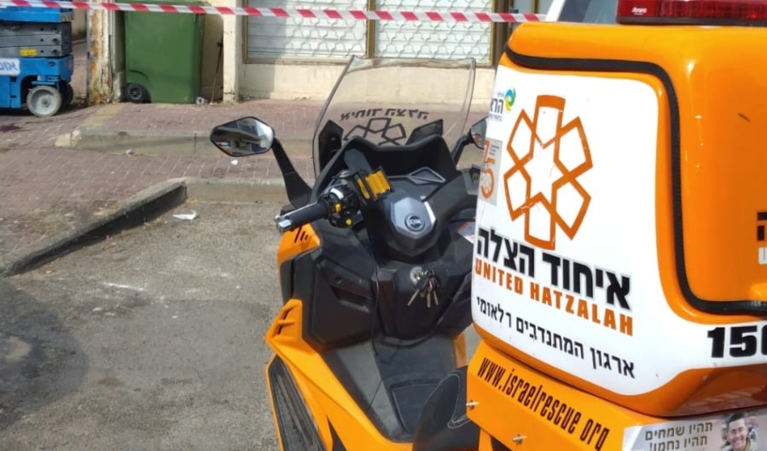 פועל כבן 30 נפל מגובה בקרית ביאליק (צילום: דוברות איחוד הצלה)