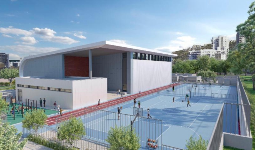 אולם הספורט החדש בנאות פרס (הדמיה: יפה נוף)