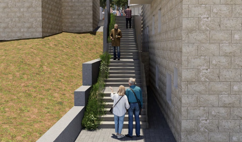 מדרגות דבורה, אחרי (הדמיה: אב אדריכלות נוף)