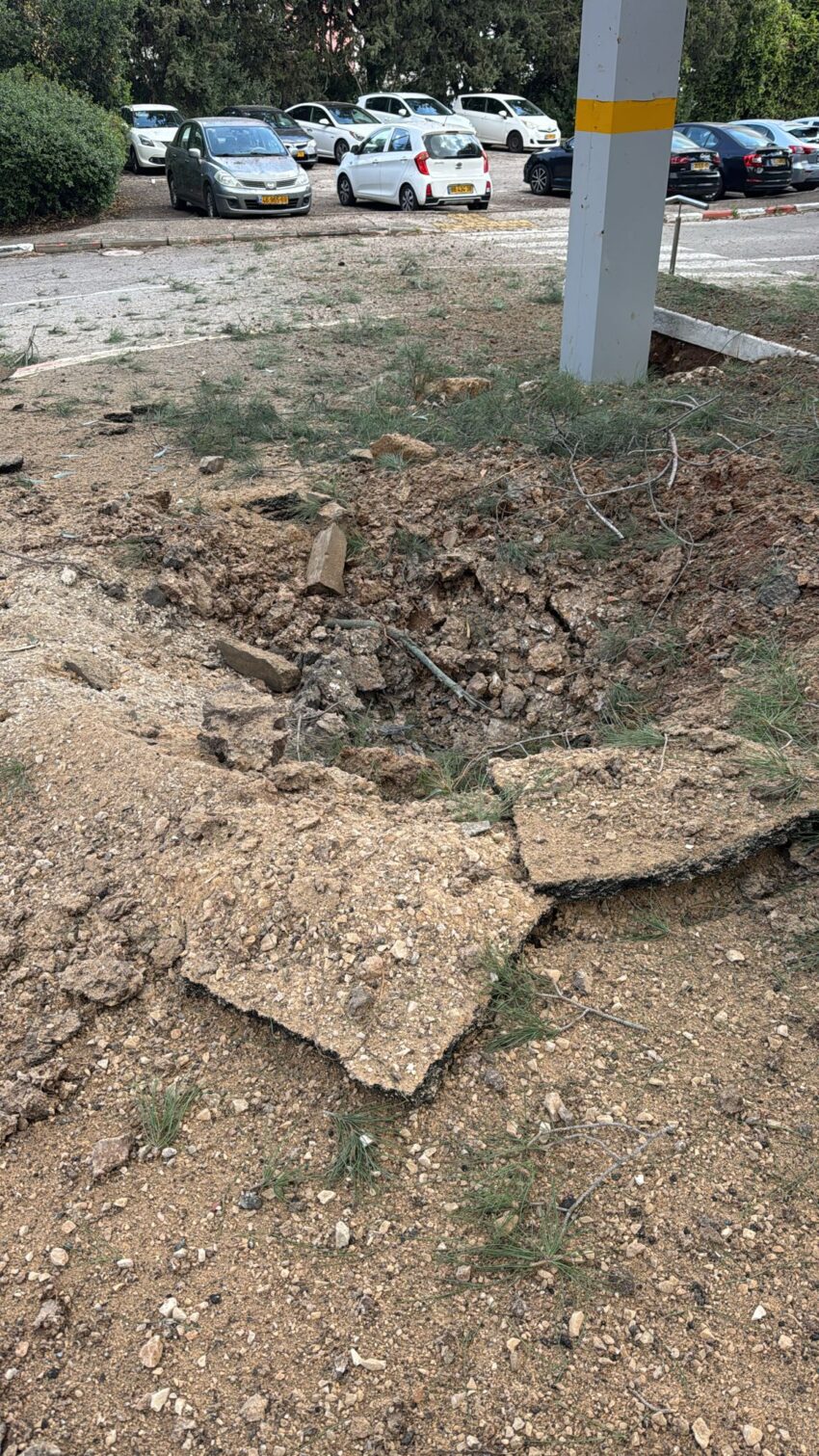 רסיס שנפל בטכניון (צילום: שימוש לפי סעיף 27א' לחוק זכויות יוצרים)