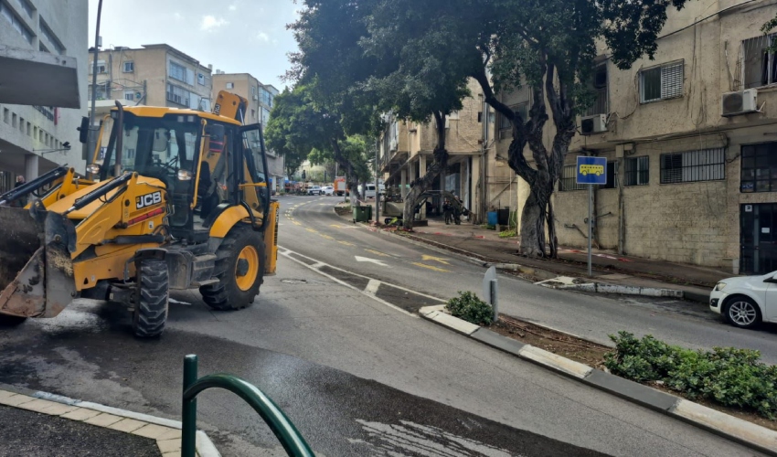 אזור הנפילה בהדר (צילום: ראובן כהן, דוברות עיריית חיפה)