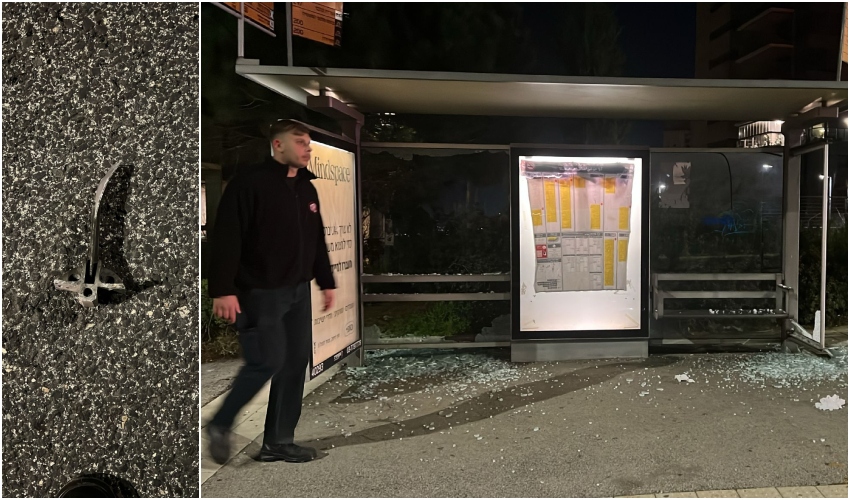 נפילת רסיסים בחיפה (צילומים: דוברות עיריית חיפה)
