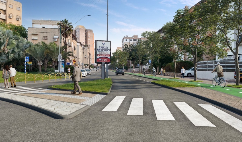 שביל אופניים בקרית מוצקין (הדמיה: ארקאפקט)