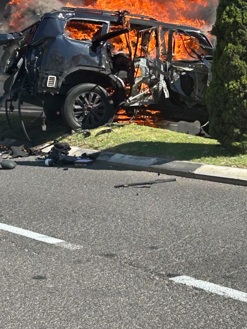 פיצוץ הרכב בקרית חיים (צילום: שימוש לפי סעיף 27א' לחוק זכויות יוצרים)