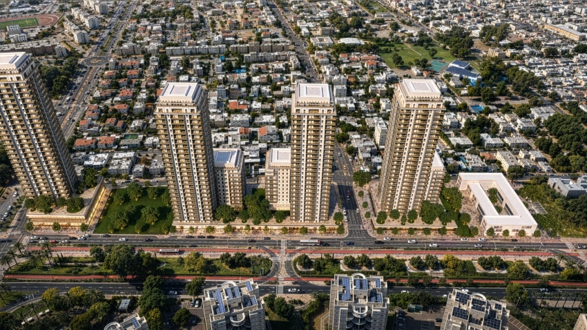 התוכנית במתחם הרחובות שדרות ירושלים, צה"ל והנרייטה סאלד (הדמיה: טל הים אדריכלים)